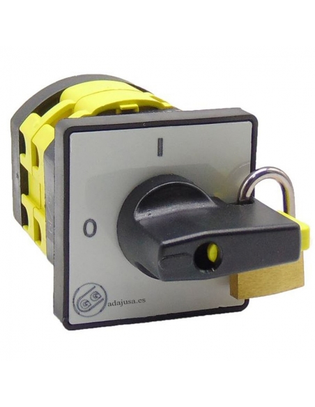 Giovenzana 25a interruptor para alavanca preta de placa de controle dianteiro de 64x64mm com | adajusa