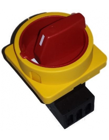 Interruptor trifásica 20A Tamanho 67 botão amarelo-vermelho