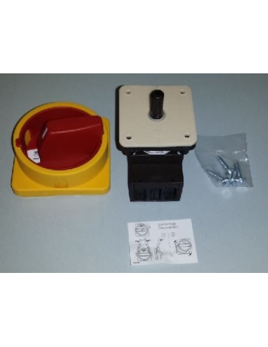 Three-phase switch 20A Size 67 yellow-red knob