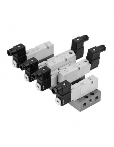 Electroválvula5/2 assistido bistable 110 Vac série 70 em Metal Work base - ADAJUSA