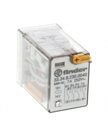 Relay 4 contatos 7A, 24Vdc FINDER série 55