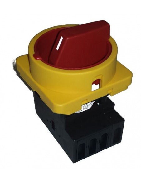 Interruptor 4 polos 25A Tamanho 67 botão amarelo-vermelho