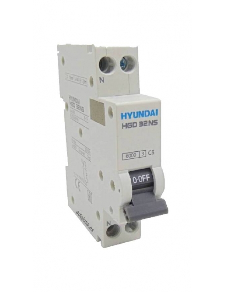 Circuit breaker 1 pole + Neutral 16A (1x16A N) DPN - Hyundai