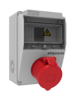 Caixa de tomada 7 módulos IP44 com base 16A 3P+N+T