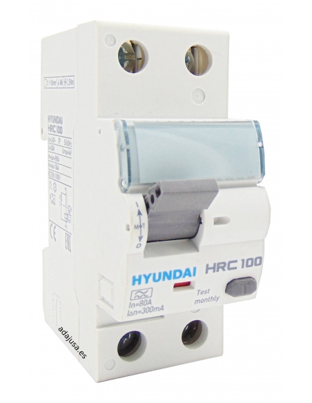 2 pólos de fuga de terra 100A 30mA 10kA - Hyundai Electric