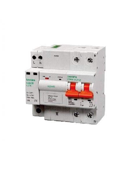 Transient and permanent surge protector plus undervoltage IGA 2x40A automatic rearmament Vigivolt toscano Adajusa