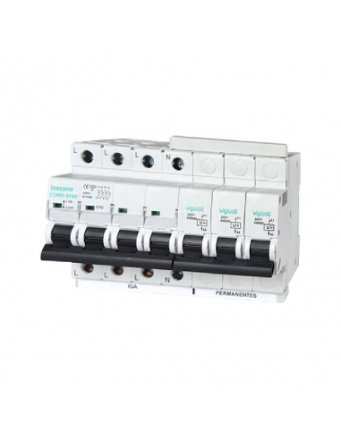 Permanent surge protector + IGA 4x25A 10kA - Toscano