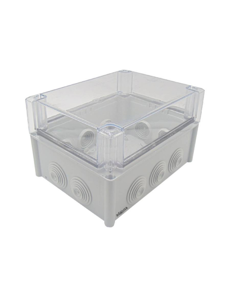 Caixa termoplástica 200x155x125mm com cones e tampa alta transparente | ADAJUSA