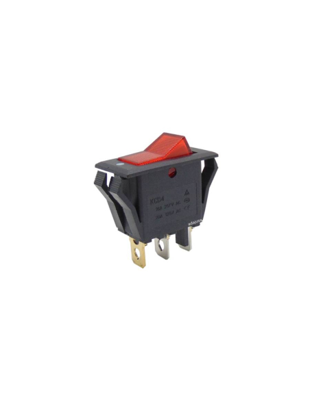 Red luminous switch 16A-250V 13.5x28mm Tes Series | Adajusa