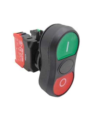 Botão de pressão duplo verde vermelho contato aberto e totalmente fechado - EMS