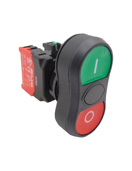 Botão de pressão duplo verde vermelho contato aberto e totalmente fechado - EMS