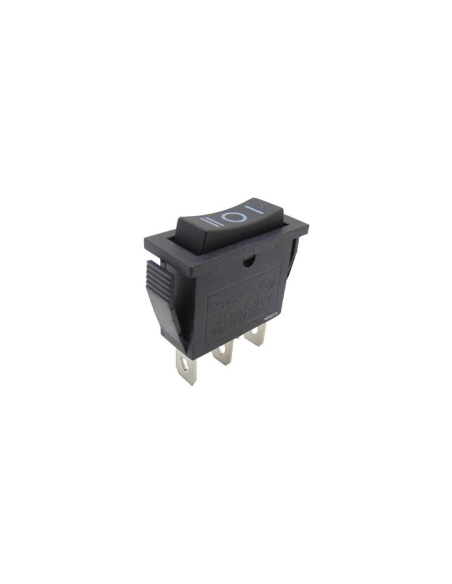Interruptor preto com posição central 16A-250V 28x10mm Série Tes :: 16A-250V 28x10mm Adajusa