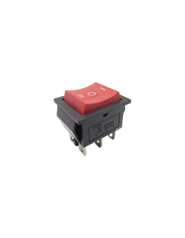 Interruptor vermelho com circuitos 16A-250V 2 de posição central vermelho 28,5x21mm Série Tes | Vermelho Adajusa