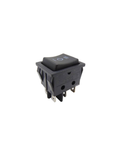 Interruptor com circuitos de posição central 0 preto 16A-250V 2 circuitos 30x22mm Série Tes | Tes Adajusa