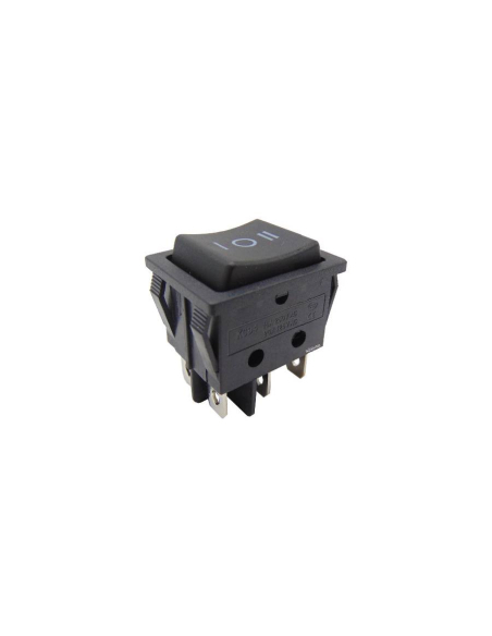 Interruptor com circuitos de posição central 0 preto 16A-250V 2 circuitos 30x22mm Série Tes | Tes Adajusa