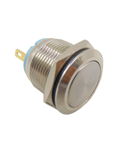Vandal resistant push button Ø19mm 1 NO nickel-plated brass