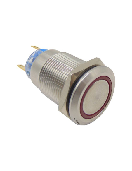 Vandal resistant push button Ø19mm red1 NO + 1 NC stainless steel