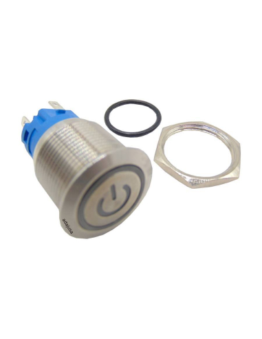 Vandal resistant illuminated push button 19mm 1 green contact | ADAJUSA : price