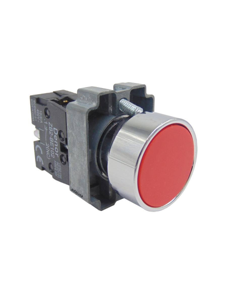Contato fechado botão de metal vermelho (NC) completo