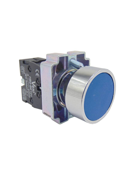 Contato aberto de botão de metal azul (NO) completo