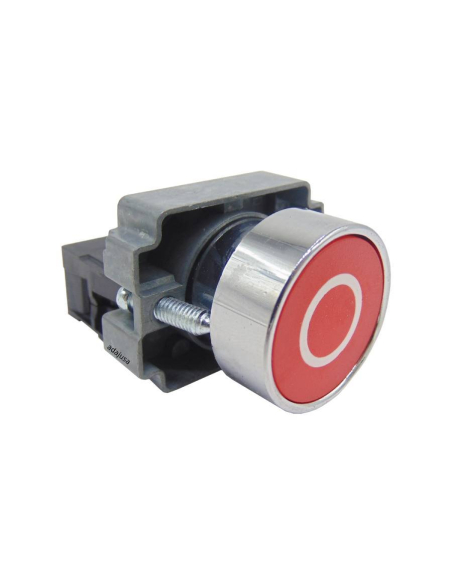 Red metal pushbutton (inscription "O") closed contact (NC) complete