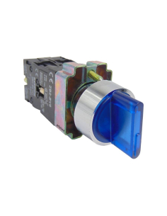 Blue luminous selector 3 full metal positions 2 contacts 1NA+1NC