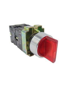 Red luminous selector 3 full metal positions 2 contacts 1NA+1NC