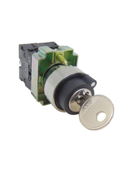 Selector 3 positions metal key (On-On) 2 open contacts (NA) complete