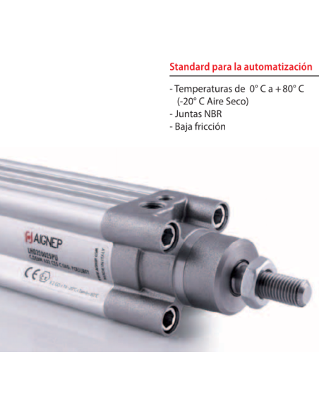 Pneumatic cylinder diameter 63mm stroke 250 standard LH-063-0250 Aignep | ADAJUSA : price