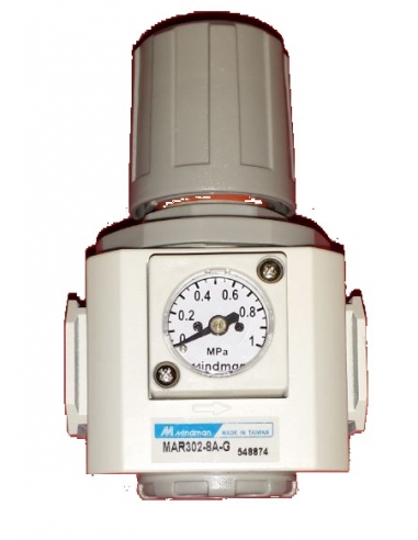 1/4 metal pressure regulator and pressure gauge - Mindman