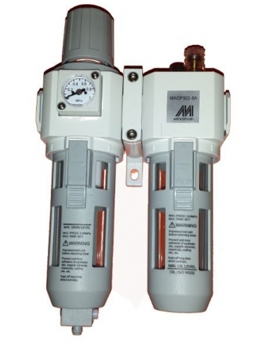 1/4 metal filtration group with pressure gauge - Mindman