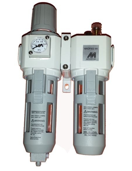 1/4 metal filtration group with pressure gauge - Mindman
