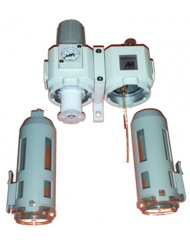 1/4 metal filtration group with pressure gauge - Mindman