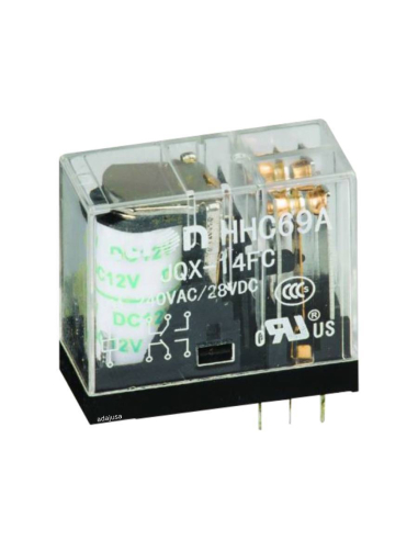 Miniature relay 2 contacts 12Vcc