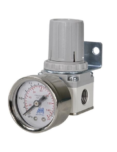 1/4 metal pressure regulator with pressure gauge - Mindman