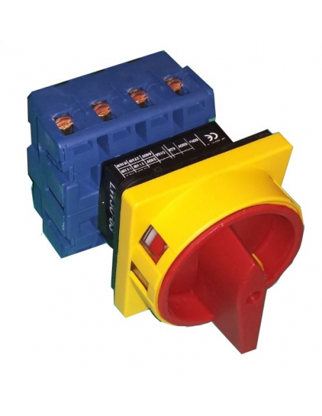 Interruptor de desconexão de 4 polos 63A controle amarelo-vermelho