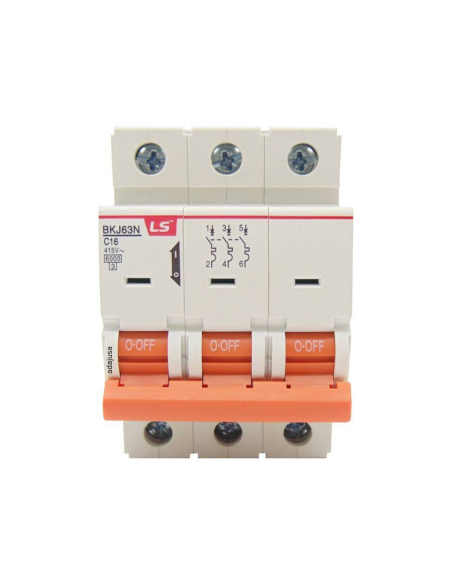 MCB circuit breaker switch 3 poles 63A curveD BKN 3P LS | ADAJUSA