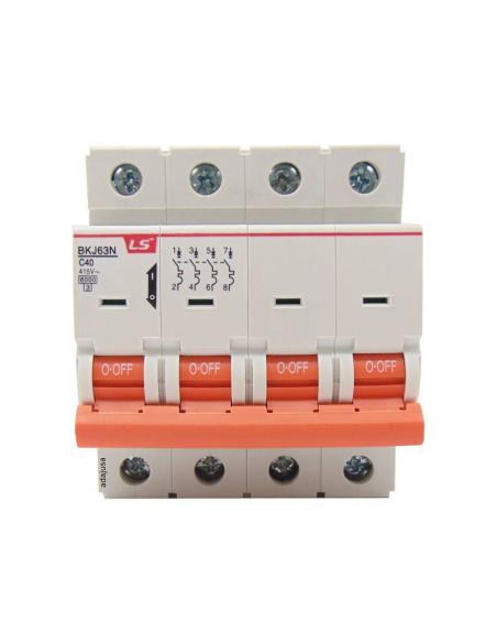 MCB circuit breaker switch 4 poles 32A curve C BKN 4P LS | ADAJUSA