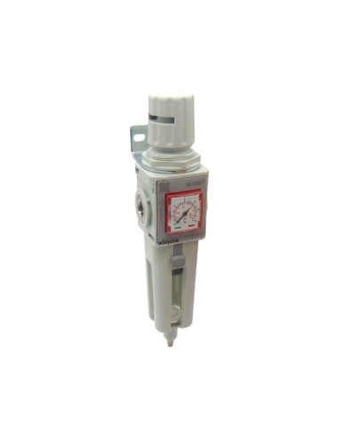 Pneumatic filter-regulator 1/4 0-12 bar complete semi-automatic purge size 1 FRL EVO series - Aignep