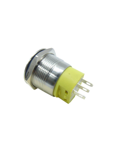 Vandal-proof pushbutton-switch NO NC, nickel-plated brass - 16mm √ Adajusa