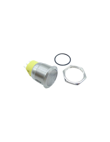 Vandal-proof pushbutton-switch NO NC, nickel-plated brass - 16mm √ Adajusa