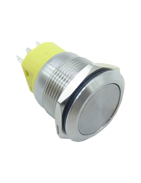 Vandal-proof push-button switch NO NC, nickel-plated brass - 22mm √ Adajusa