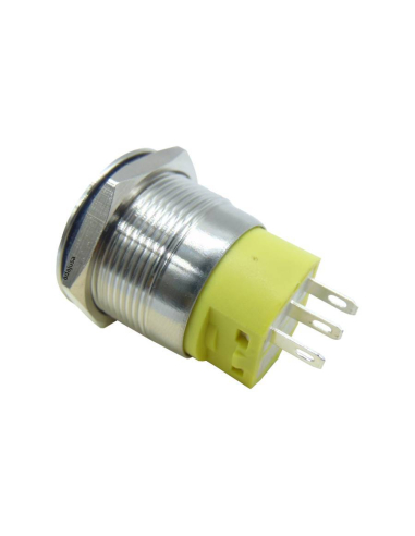 Vandal-proof push-button switch NO NC, nickel-plated brass - 22mm √ Adajusa