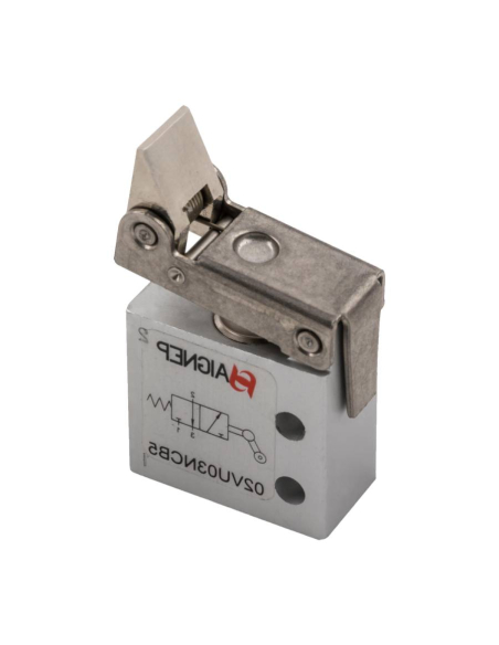 Limit switch 3/2 NC unidirectional cam pneumatic 3/2 NC monostable with side fittings diameter M5 - Aignep | ADAJUSA | pre