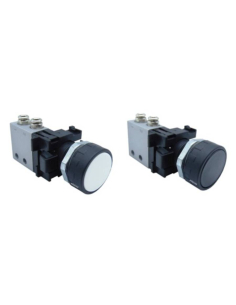 Pneumatic push button black-white-red Valve: 3/2 NC side fittings Ø 4 mm- ADAJUSA