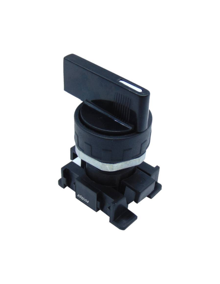 Black long cam selector with 2 positions with spring return and Valve: 3/2 NC side fittings Ø 4 mm - Aignep - ADAJUSA