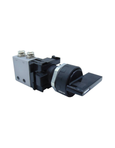 Black long cam selector with 2 positions with spring return and Valve: 3/2 NC side fittings Ø 4 mm - Aignep - ADAJUSA