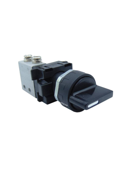 Black selector with 2 short cam positions and Valve: 3/2 NC side fittings Ø 4 mm - Aignep - ADAJUSA