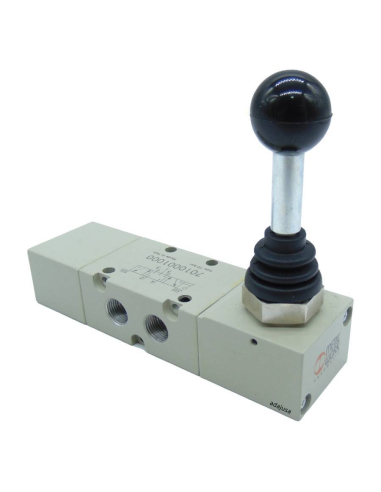 Válvula manual da alavanca 1/4 5/3 centros de pressão retorno da alavanca de mola 90 graus - Metal Work