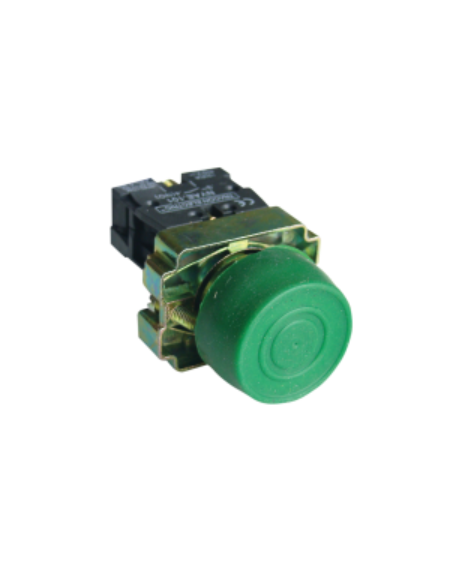 Botão elétrico de metal verde 22mm em borracha BP31 | adajusa | preço